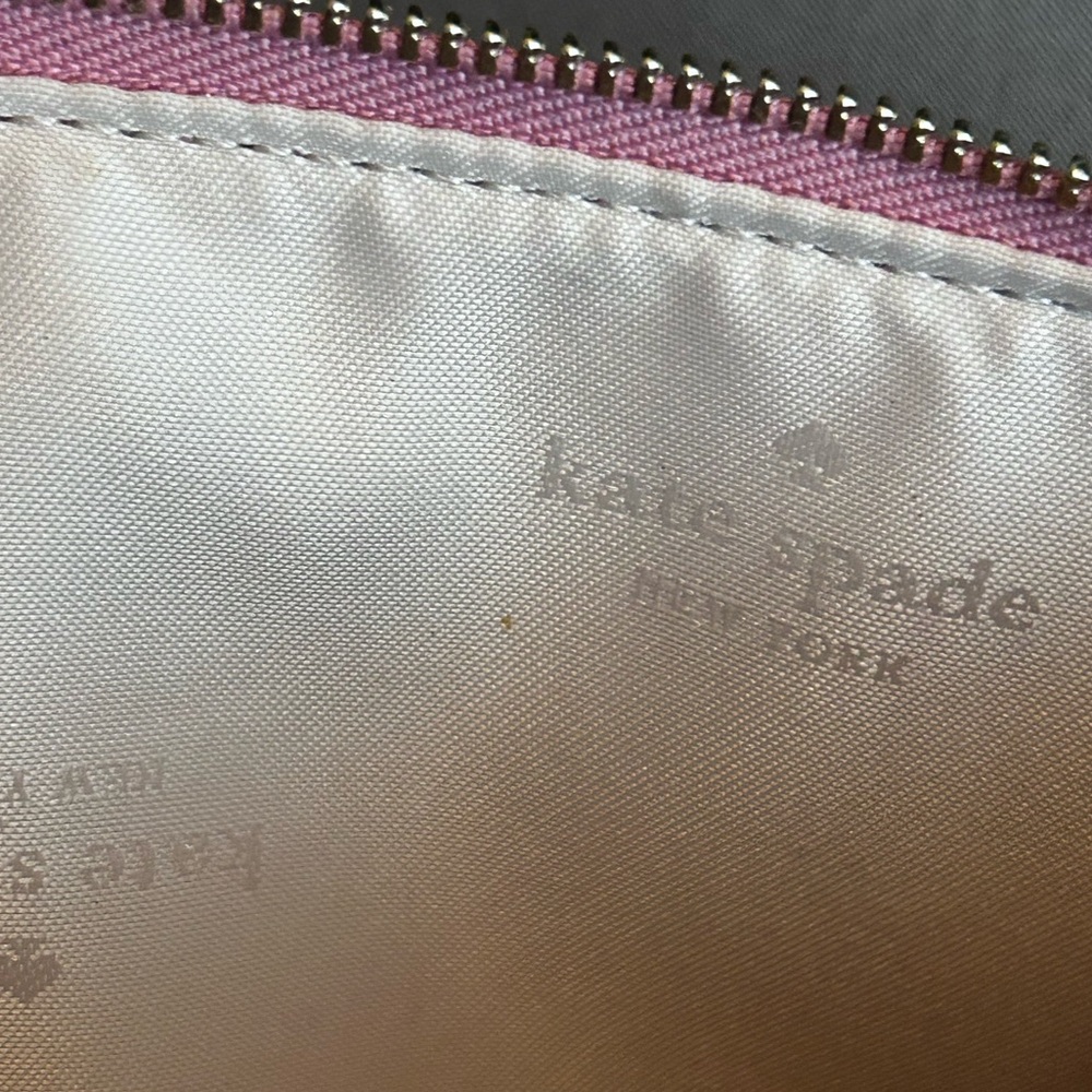 Kate Spade New York Pink Lucy Glitter L-Zip Wristlet Preppy Luxury - Picture 6 of 10